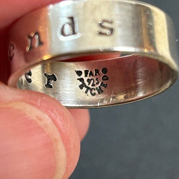 Far Fetched Sterling Silver 925 "Friends Forever" Engraved 6mm Band Ring Size 7 - Picture 11 of 13